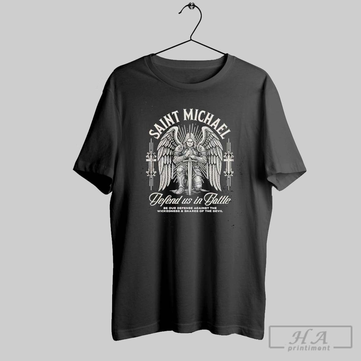 Saint Michael Archangel Defend Us Battle Long Sleeve Exclusive Art