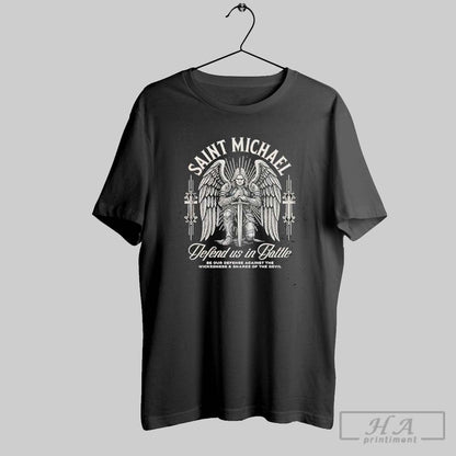 Saint Michael Archangel Defend Us Battle Long Sleeve Exclusive Art