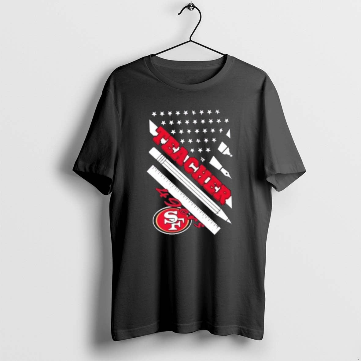 San Francisco 49Ers Football X Teacher American Flag Long Sleeve