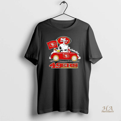 San Francisco 49Ers X Snoopy And Woodstock Drive Car Tee Unique Gift