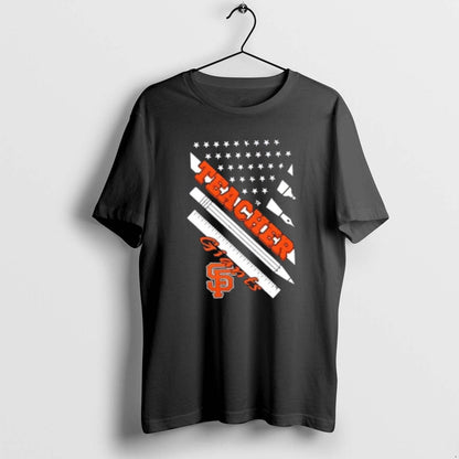 San Francisco Giants Baseball X Teacher American Flag Tee Exclusive