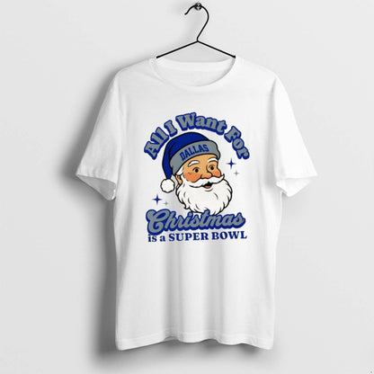 Santa Dallas Football All I Want Is Super Bowl Tank Top Retro Design