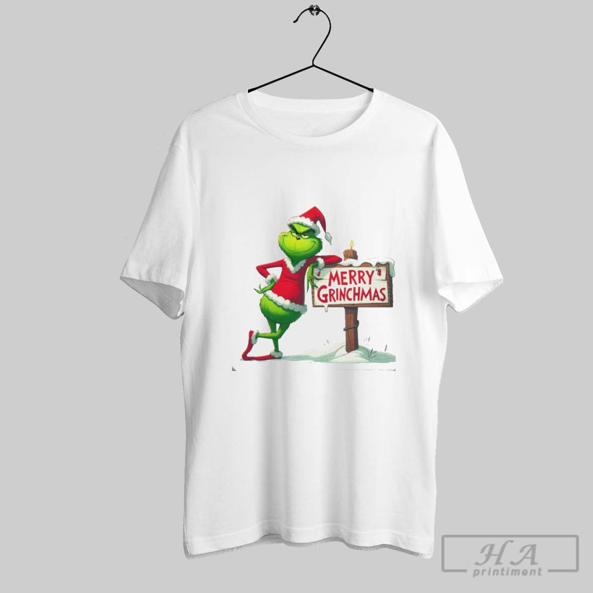 Santa Grinch Merry Long Sleeve Retro Art