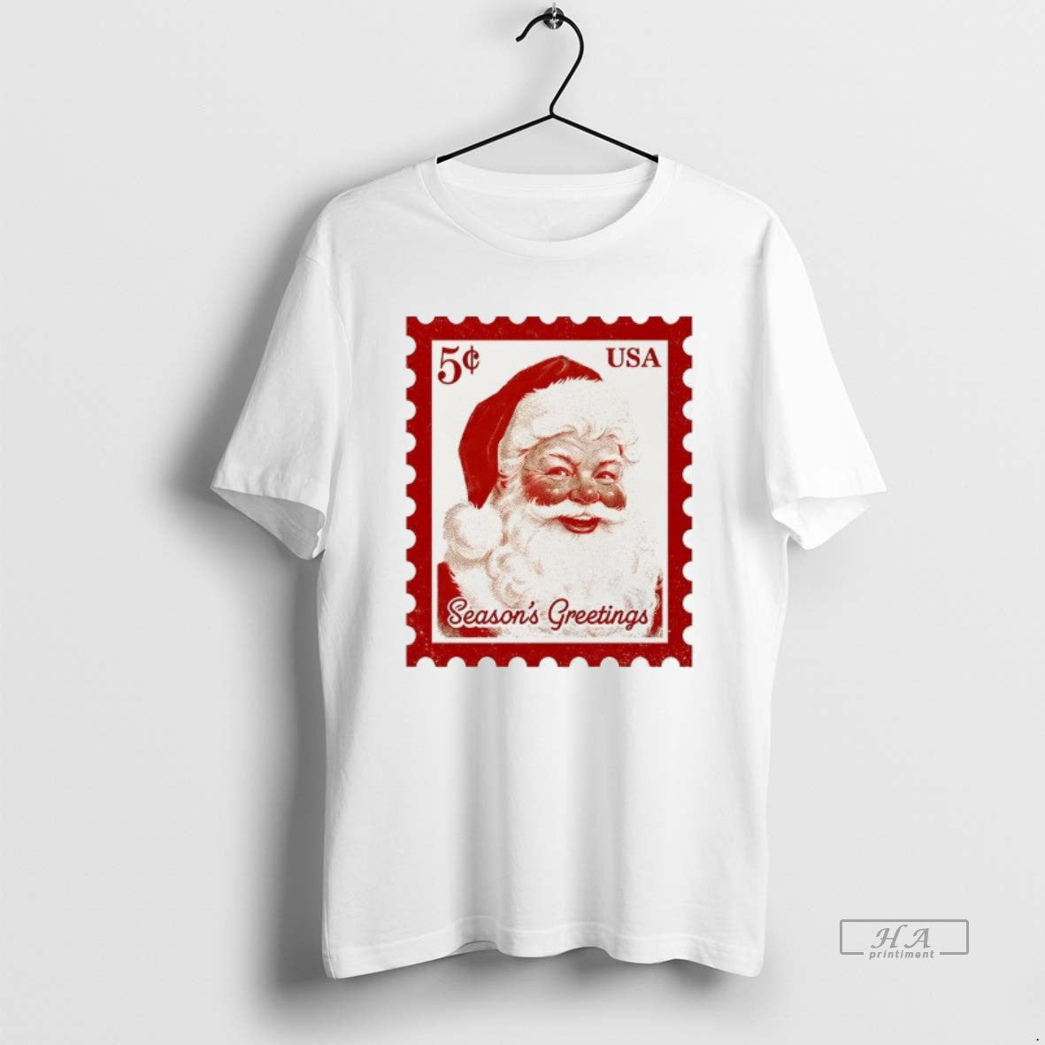 Santa Stamp Seasons Greetings Usa Chirstmas Sweatshirt Trendy Gift