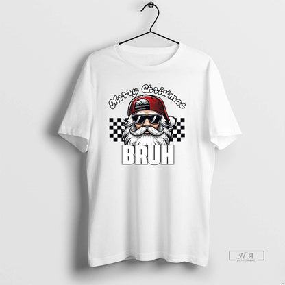 Santa Biker Merry Bruh Tee Unique Art