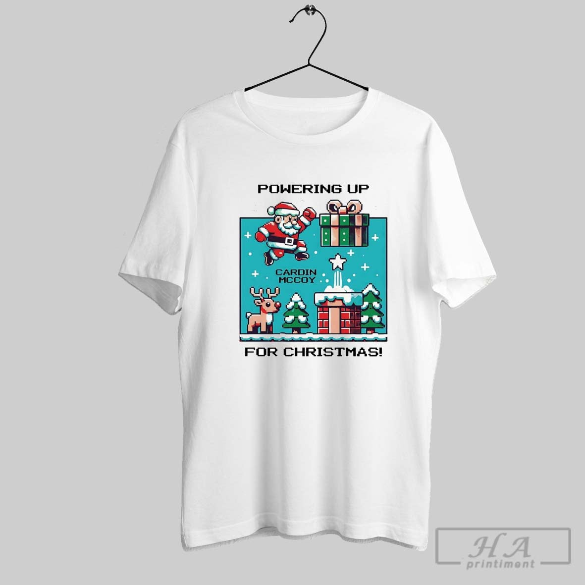 Santa Game Powering Up Long Sleeve Vintage Look