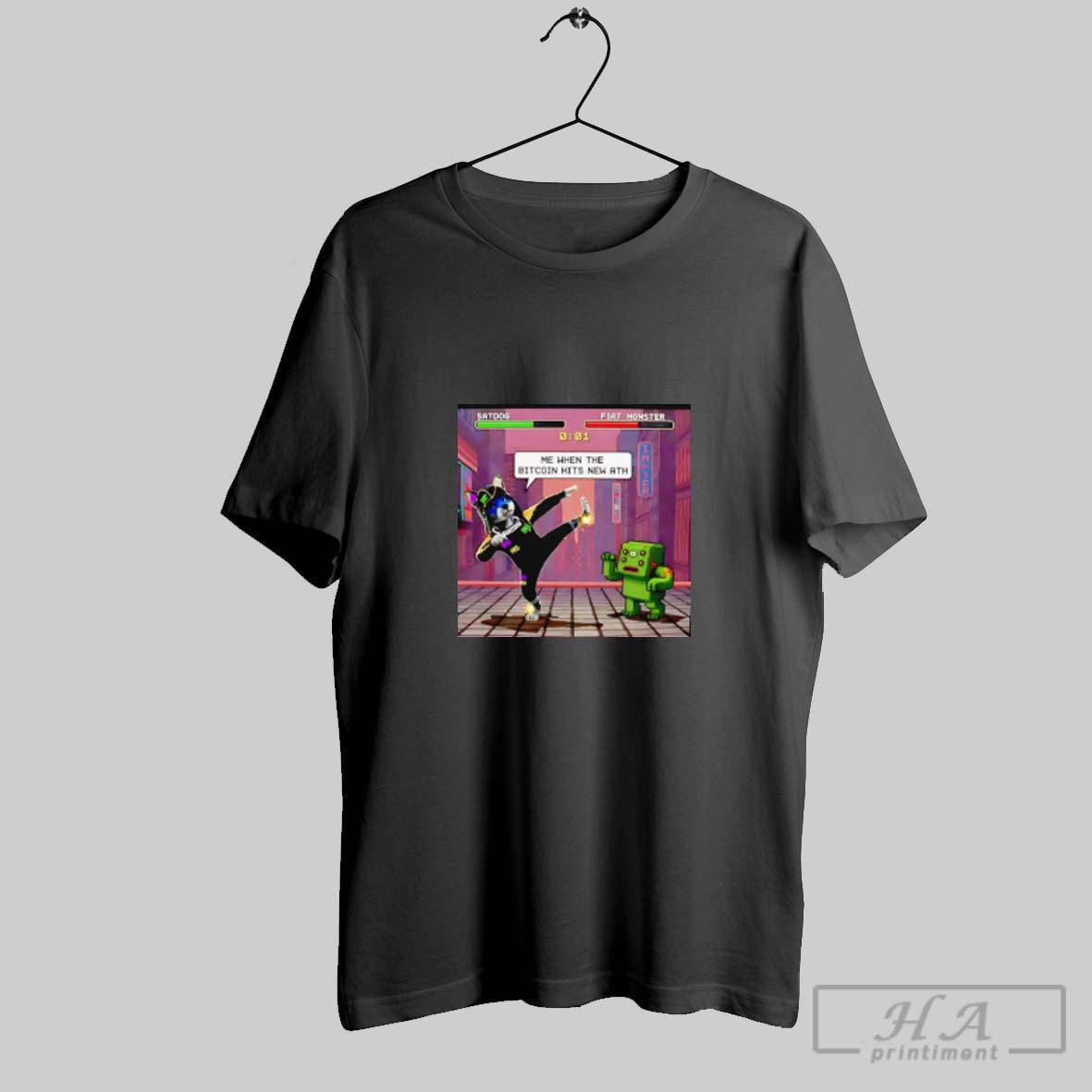 Satdog And Fiat Monster Me When Bitcoin Hits New Ath Tee Elegant Art