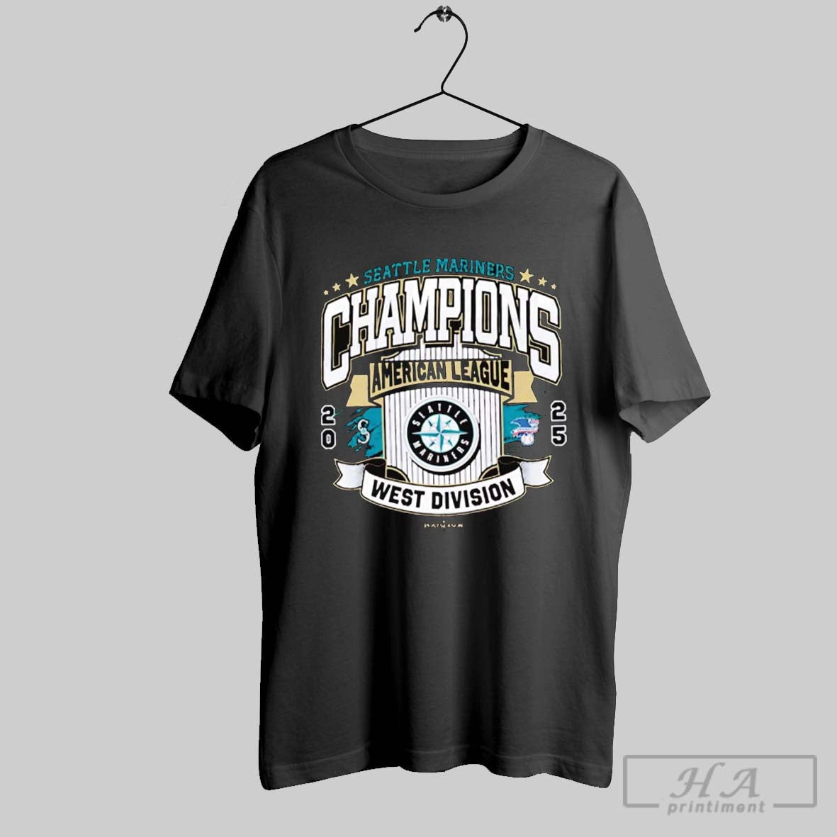 Seattle Mariners Al West Division Champions 2025 Celebration Shirt