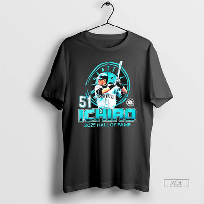 Seattle Mariners Baseball 51 Ichiro Suzuki 2025 Hall Fame Shirt