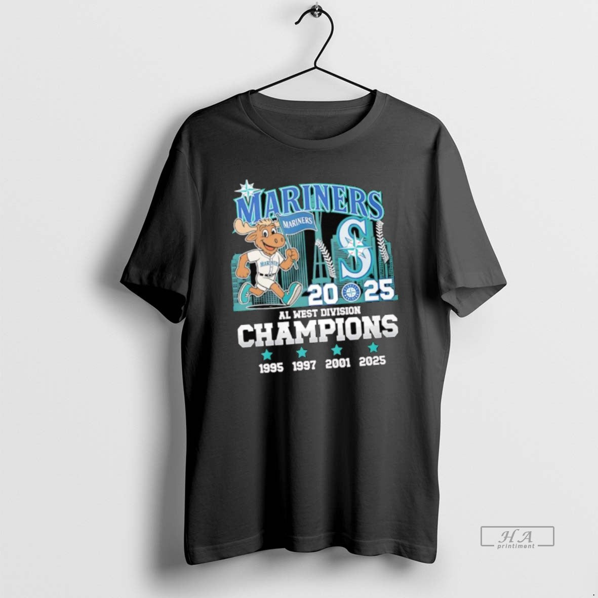 Seattle Mariners As 2025 Al West Division Champions Logo Mascot