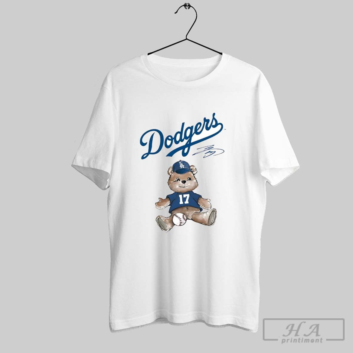 Shohei Ohtani Teddy Bear Dodgers Signature Tee Classic Apparel