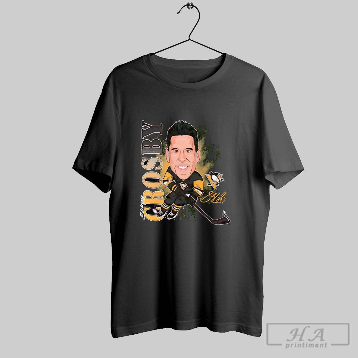 Sidney Crosby Caricature Player Signature Pittsburgh Penguins Long