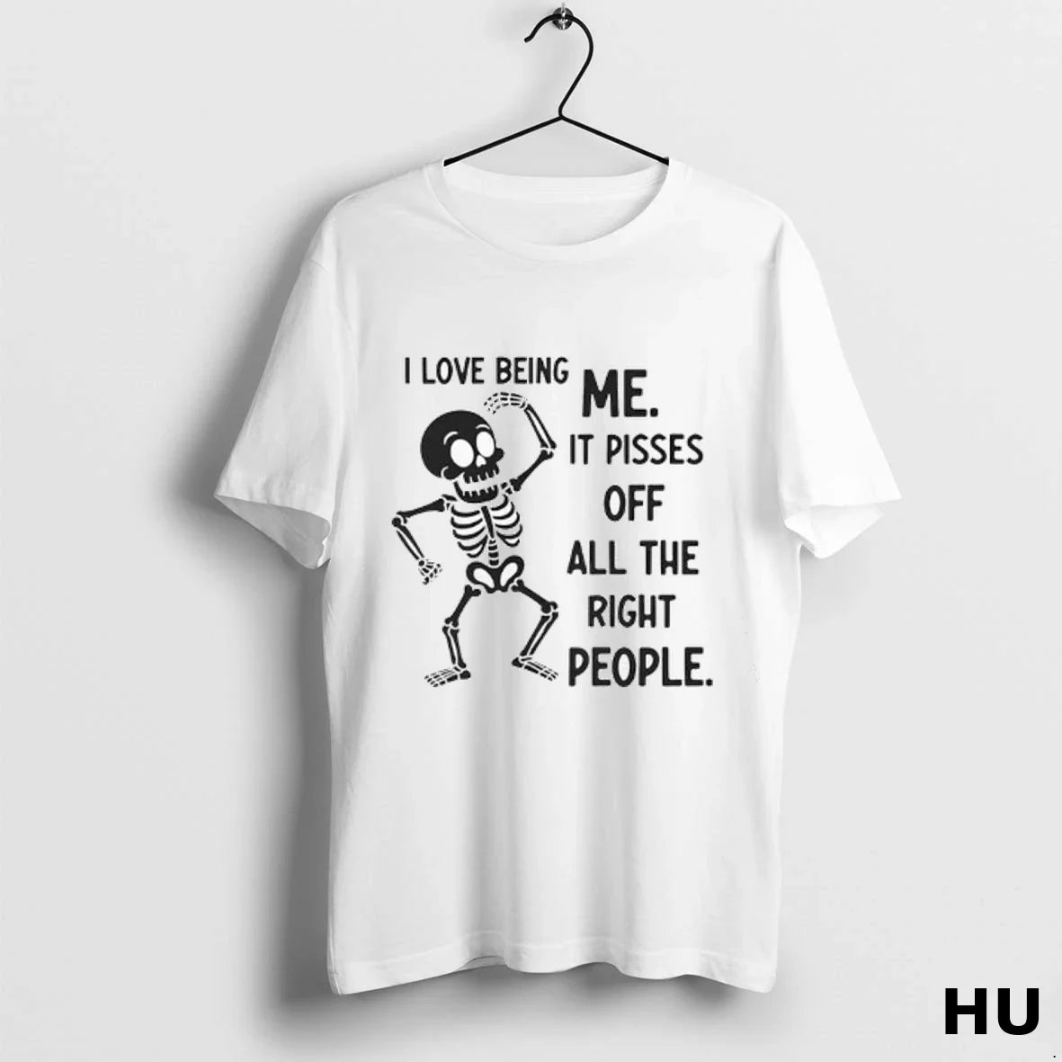 Skeleton I Love Being Me It Pisses Off All Right People Ladies Hoodie