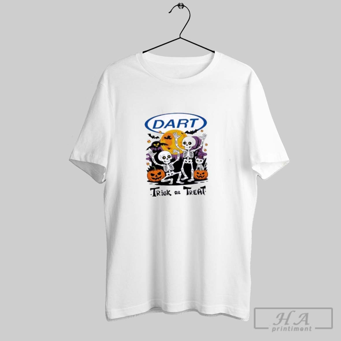 Skeletons X Dart Container Trick Or Treat Halloween Shirt Modern Gift
