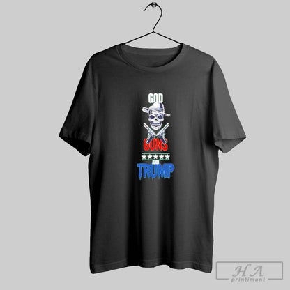 Skull God Guns And Trump 2025 Long Sleeve Premium Style