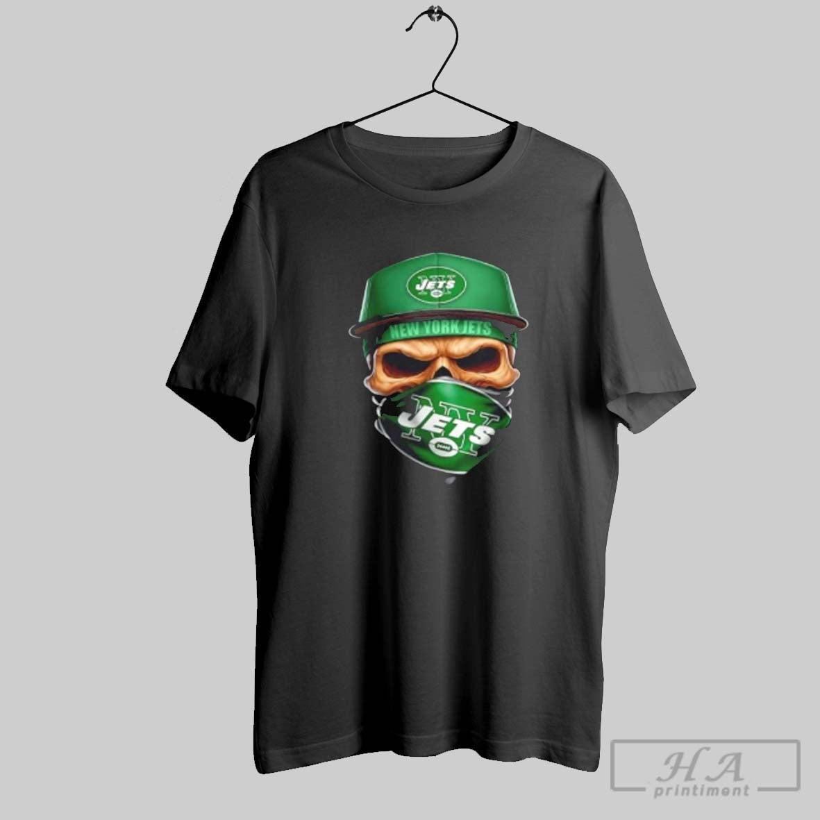 Skull Wearing Face Scarf New York Jets Football Hoodie Exclusive Art