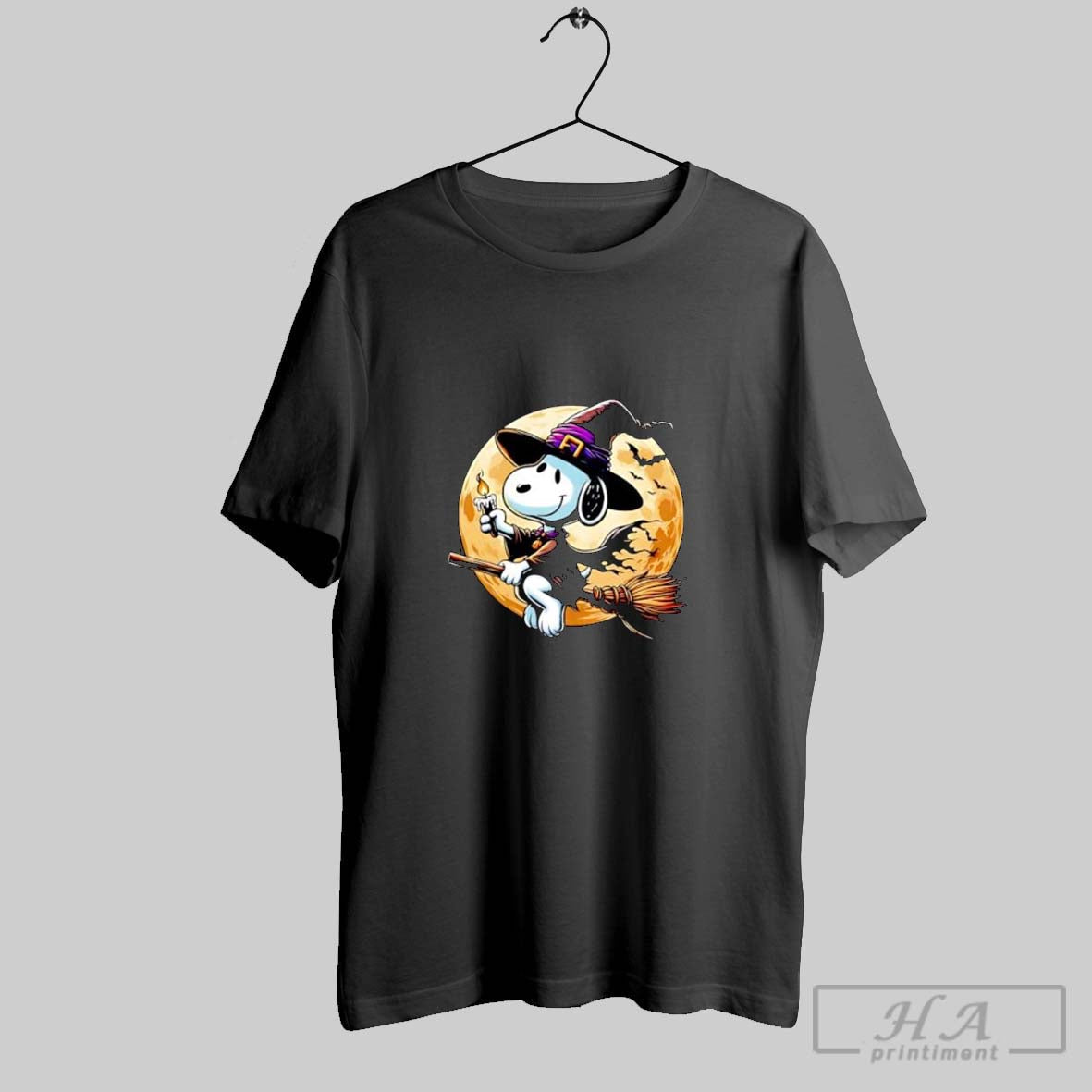 Snoopy Halloween Witch Moon Tee Designer Design