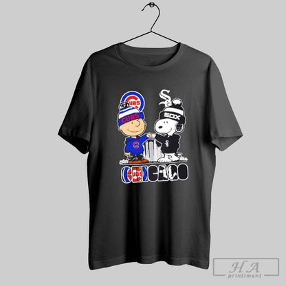 Snoopy And Charlie Brown Chicago City Sports Cubs X White Sox Skyline