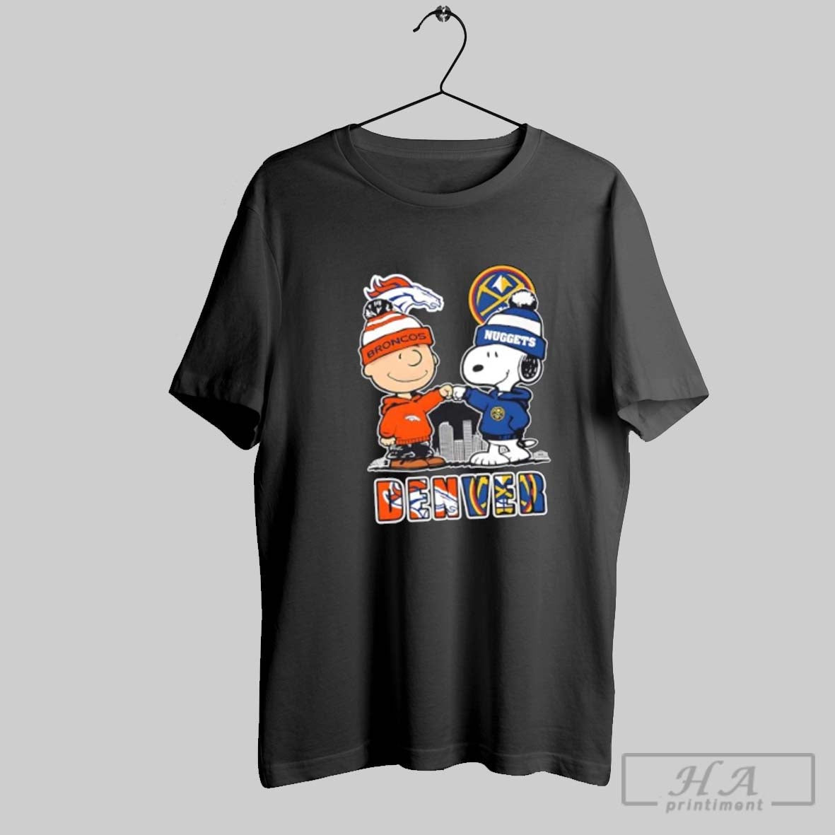 Snoopy And Charlie Brown Denver Sports Broncos X Nuggets Skyline Tank