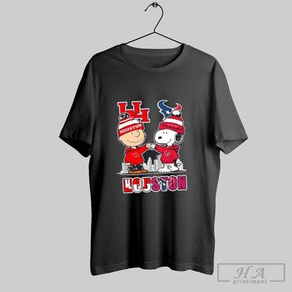 Snoopy And Charlie Brown Houston Sports Cougars X Texans Skyline