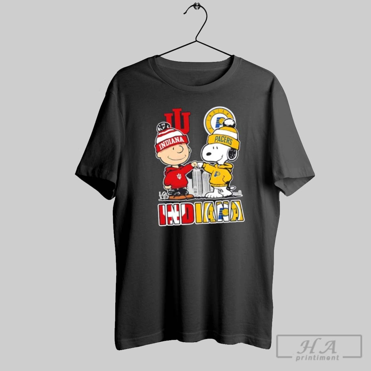 Snoopy And Charlie Brown Indiana Sports Hoosiers X Pacers Skyline