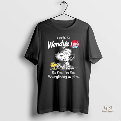 Snoopy And Woodstock I Work Wendys Its Fine Im Fine Everything Is