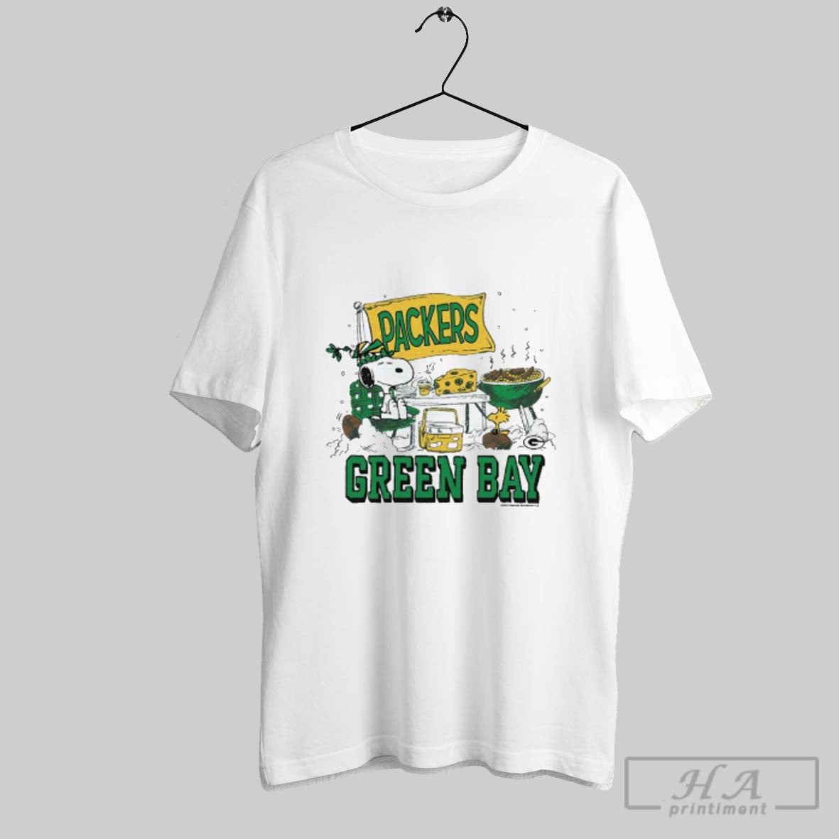 Snoopy And Woodstock Green Bay Packer Tailgate Hoodie Retro Collection