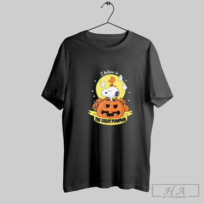 Snoopy I Believe Great Pumpkin Halloween Tee Vintage Look