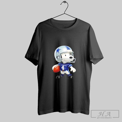 Snoopy Wearing Dallas Cowboys Football Tee Trendy Apparel