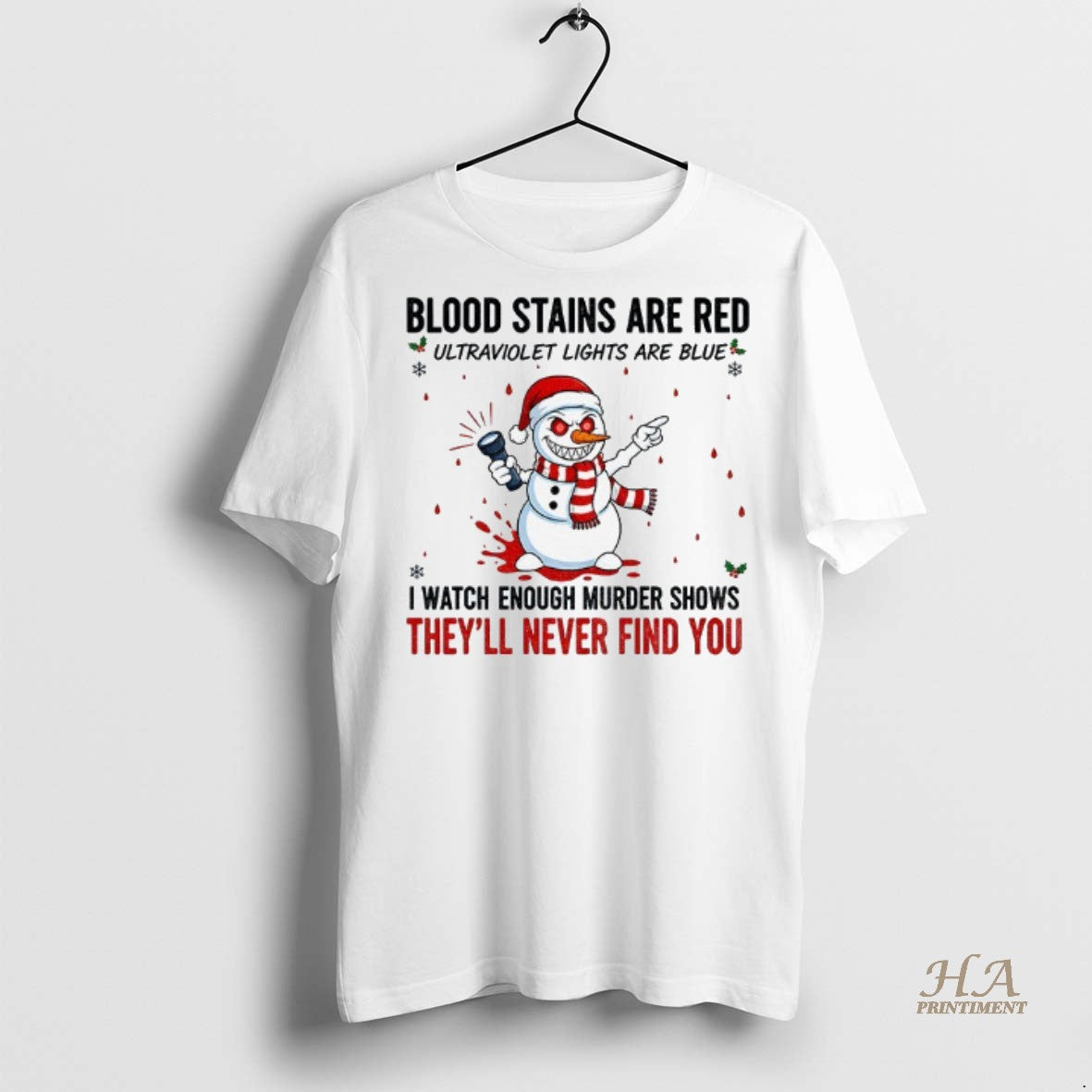 Snowman Blood Stains Are Red Ultraviolet Lights Are Blue I Watch