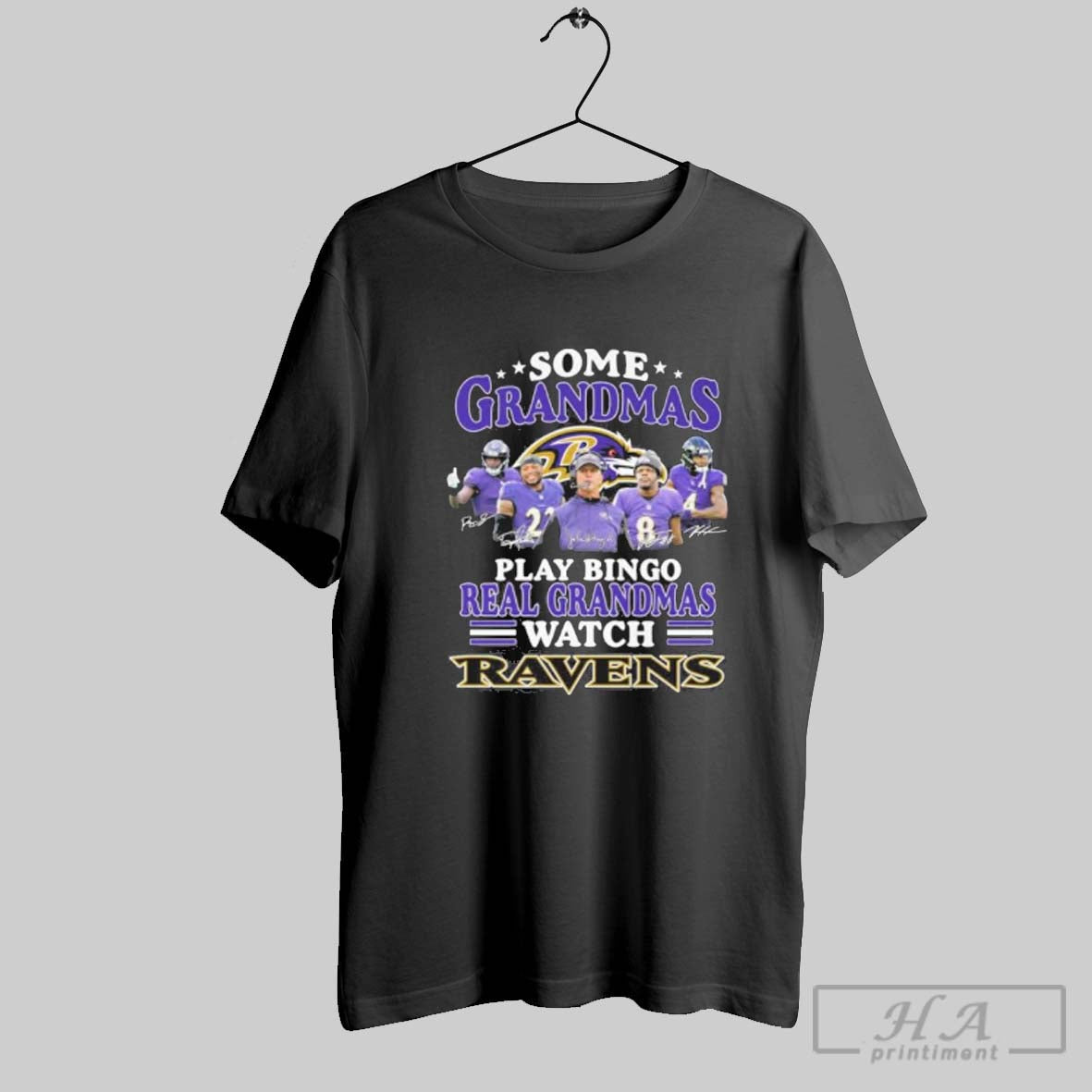 Some Grandmas Play Bingo Real Grandmas Watch Baltimore Ravens Tee