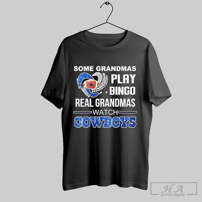 Some Grandmas Play Bingo Real Grandmas Watch Cowboys Tank Top Vintage