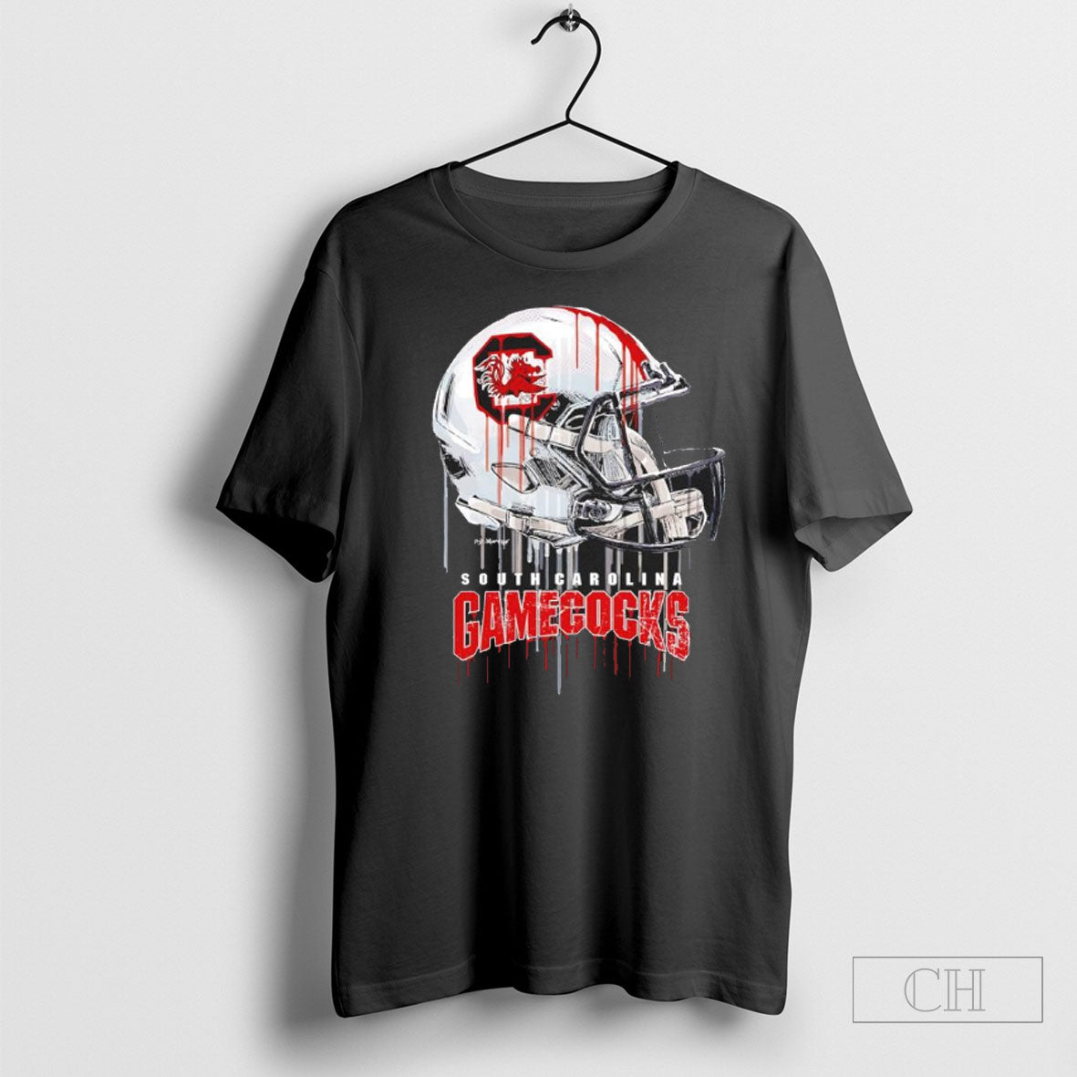 South Carolina Gamecocks Dripping Football Helmet Shirt Exclusive