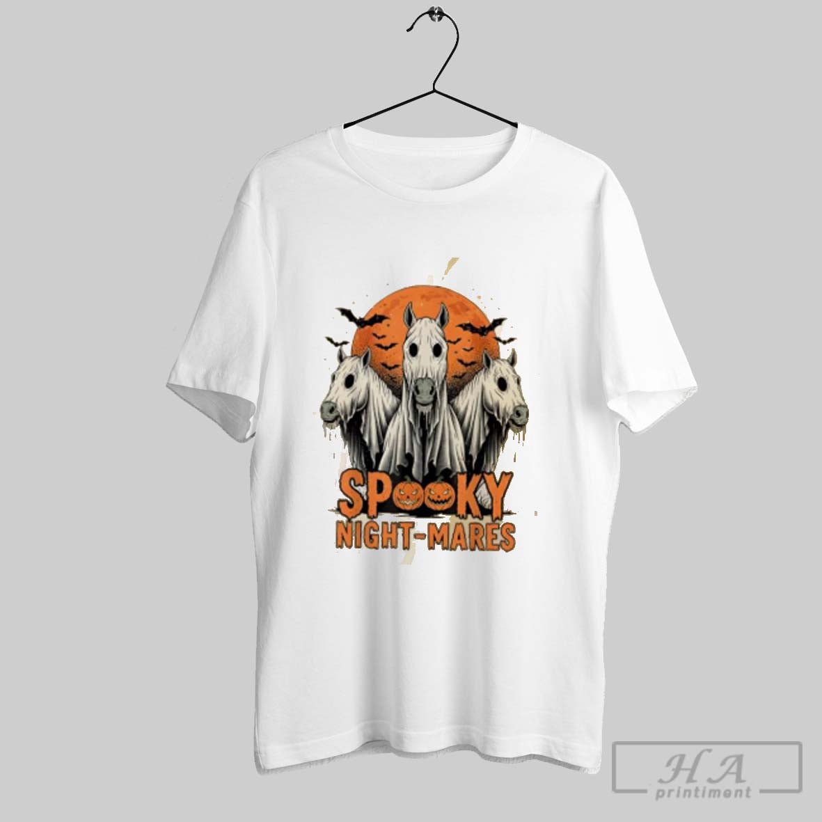 Spooky Night Mares Halloween Horse Ghost Spooky Season TShirt Elegant