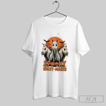 Spooky Night Mares Halloween Horse Ghost Spooky Season TShirt Elegant