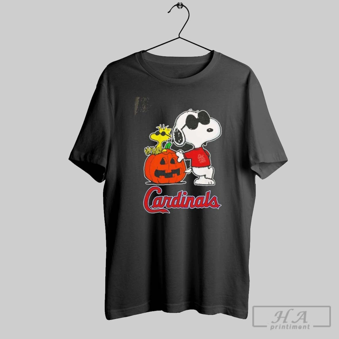 St Louis Cardinals Snoopy Woodstock Pumpkin Halloween Tee Premium