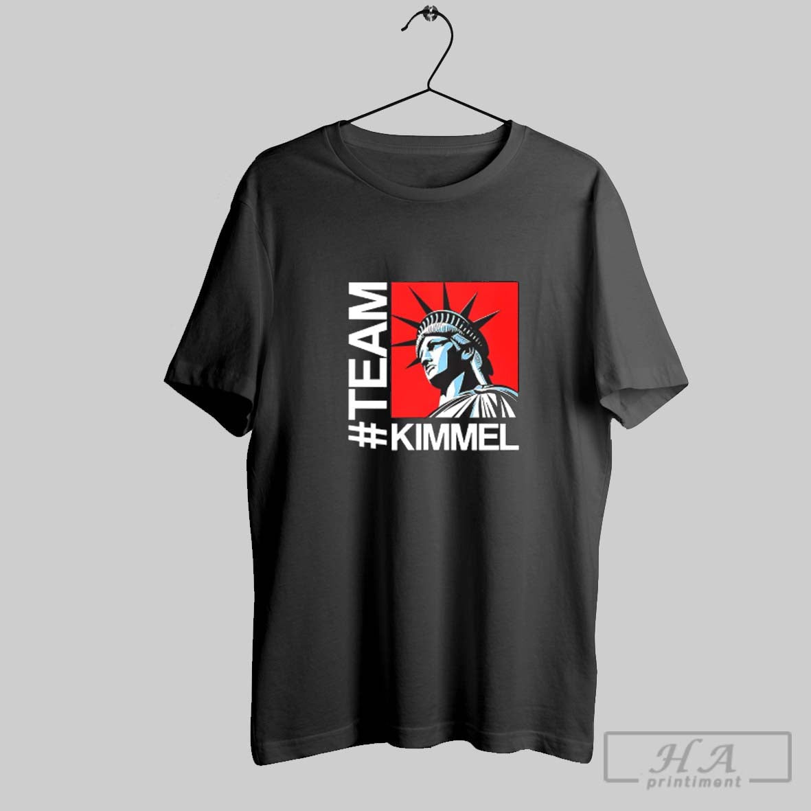 Statue Liberty Jimmy Kimmel Team V Neck Shirt Retro Look