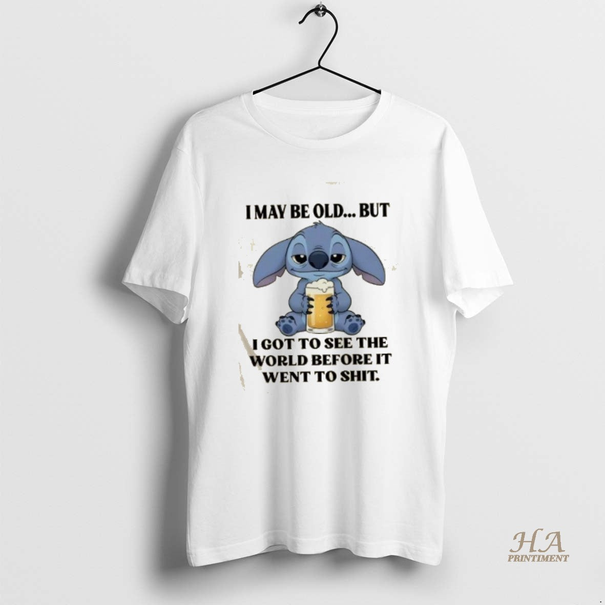 Stitch I May Be Old But I Got To See World Before It Hoodie Authentic