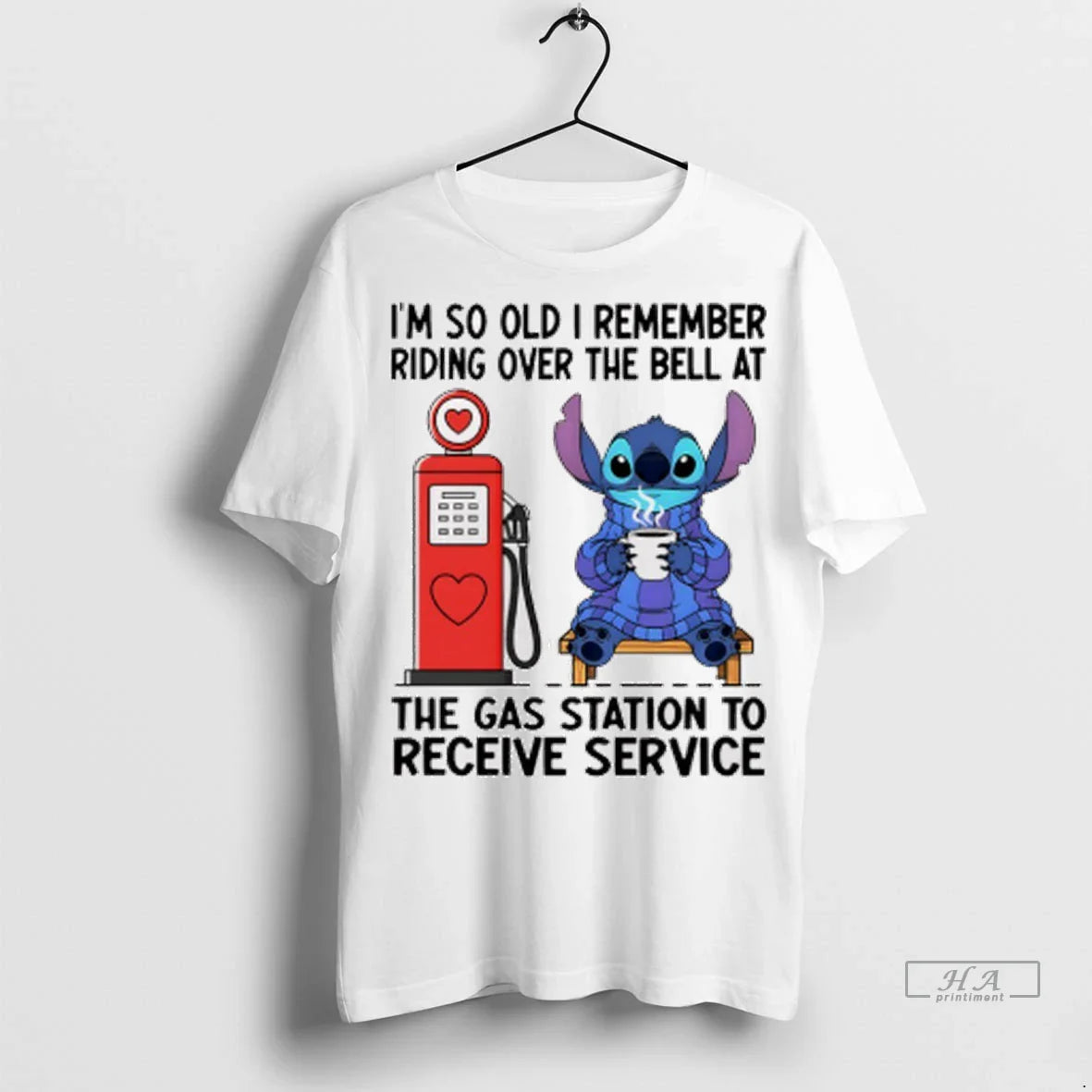 Stitch Im So Old I Remember Riding Over Bell Gas Station TShirt