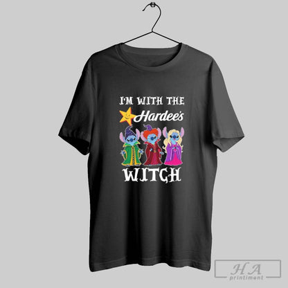 Stitch X Sanderson Sisters Im Hardees Logo Witch Halloween TShirt