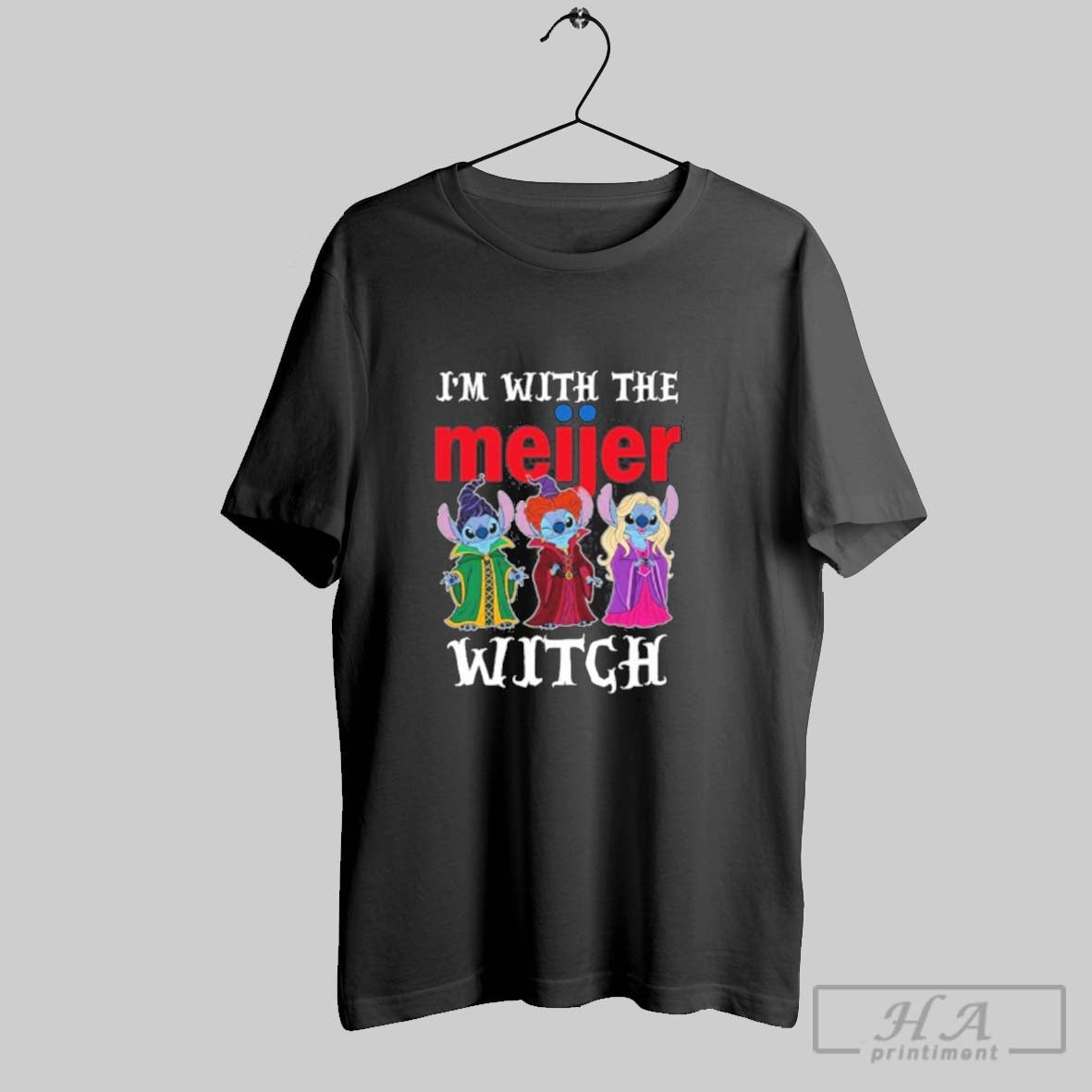 Stitch X Sanderson Sisters Im Meijer Logo Witch Halloween Long Sleeve