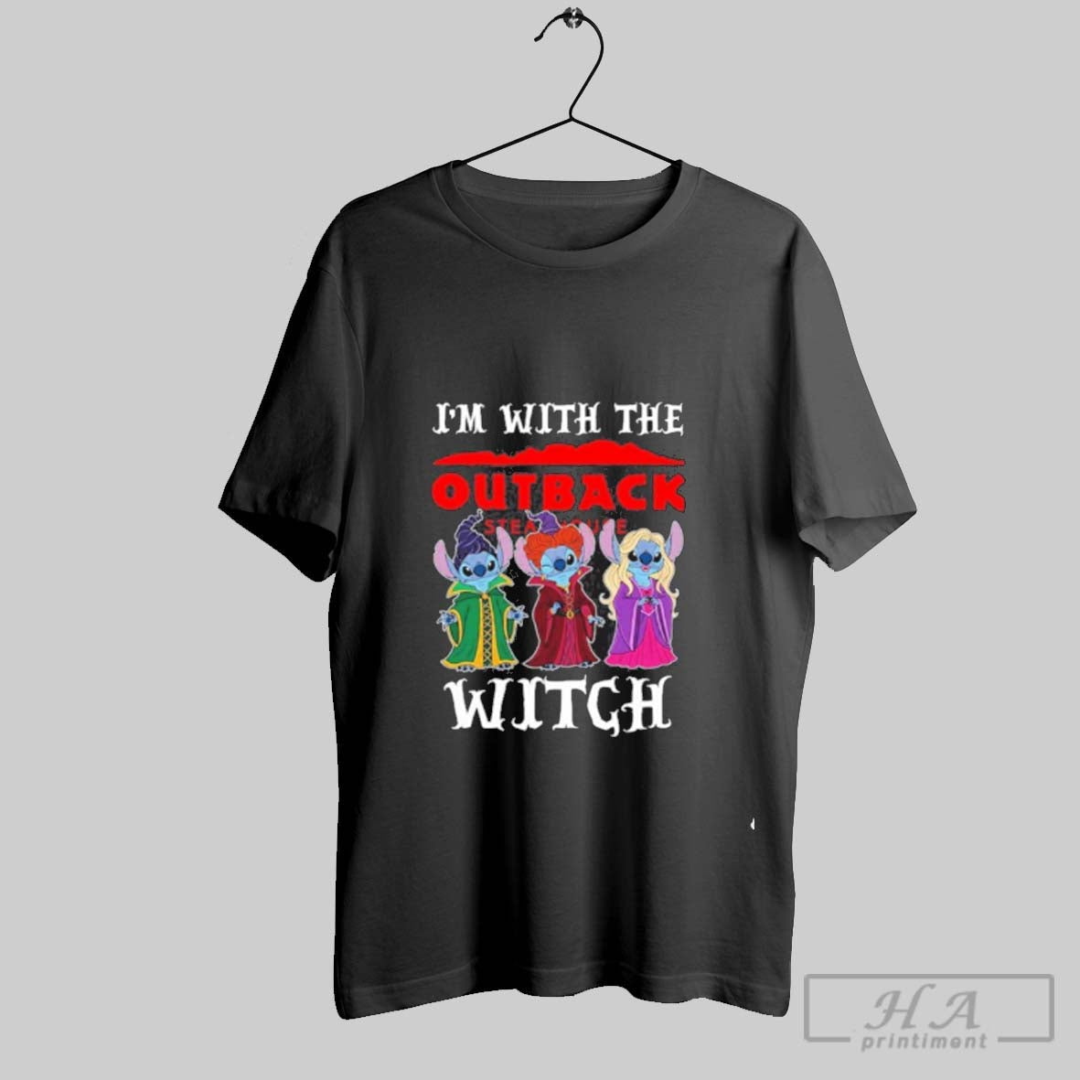 Stitch X Sanderson Sisters Im Outback Steakhouse Logo Witch Halloween