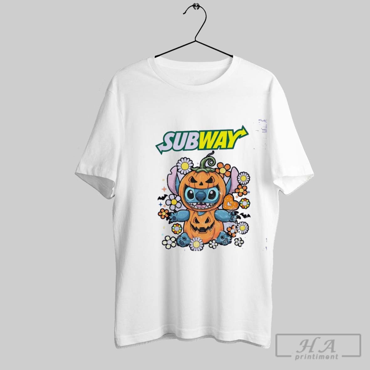 Stitch Pumpkin Subway Happy Halloween Shirt Retro Merch