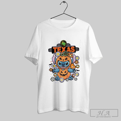 Stitch Pumpkin Texas Happy Halloween Hoodie Vintage Look