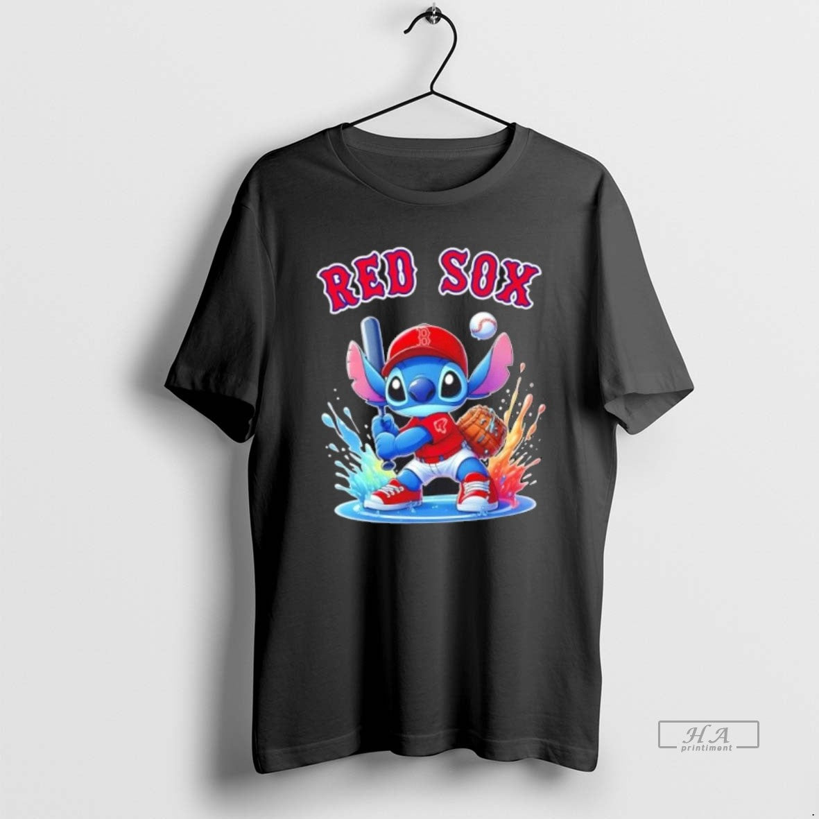 Stitch X Boston Red Sox Baseball Colors Shirt Modern Design