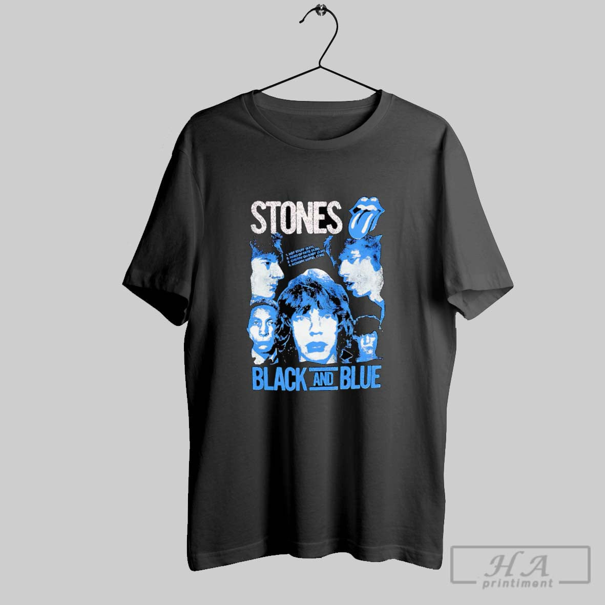 Stones Black And Blue Tee Stylish Fashion