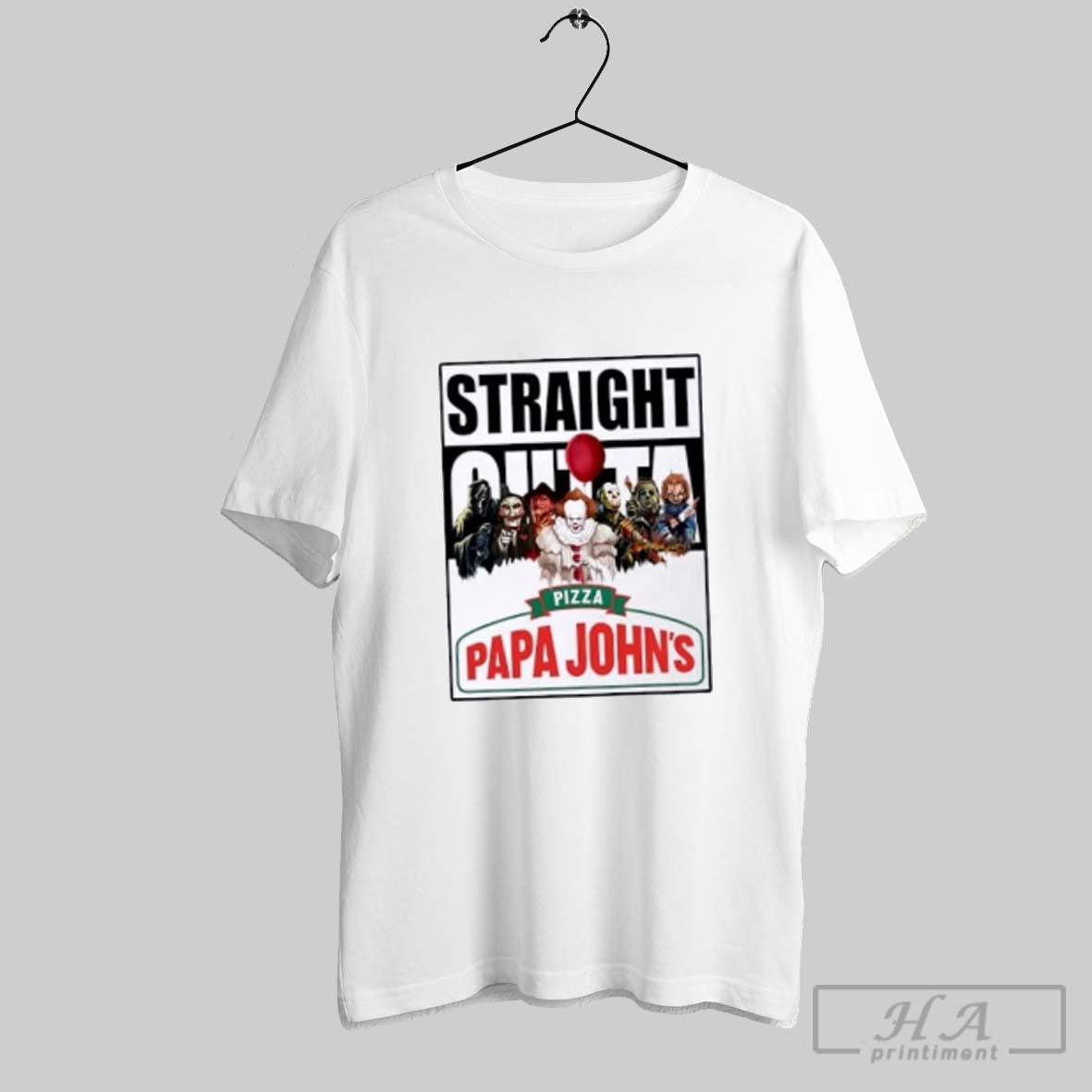 Straight Outta Papa Johns Pizza Horror Movies Halloween Tank Top