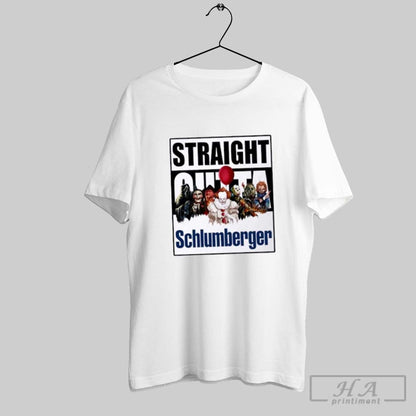 Straight Outta Schlumberger Horror Movies Halloween Tee Designer Art