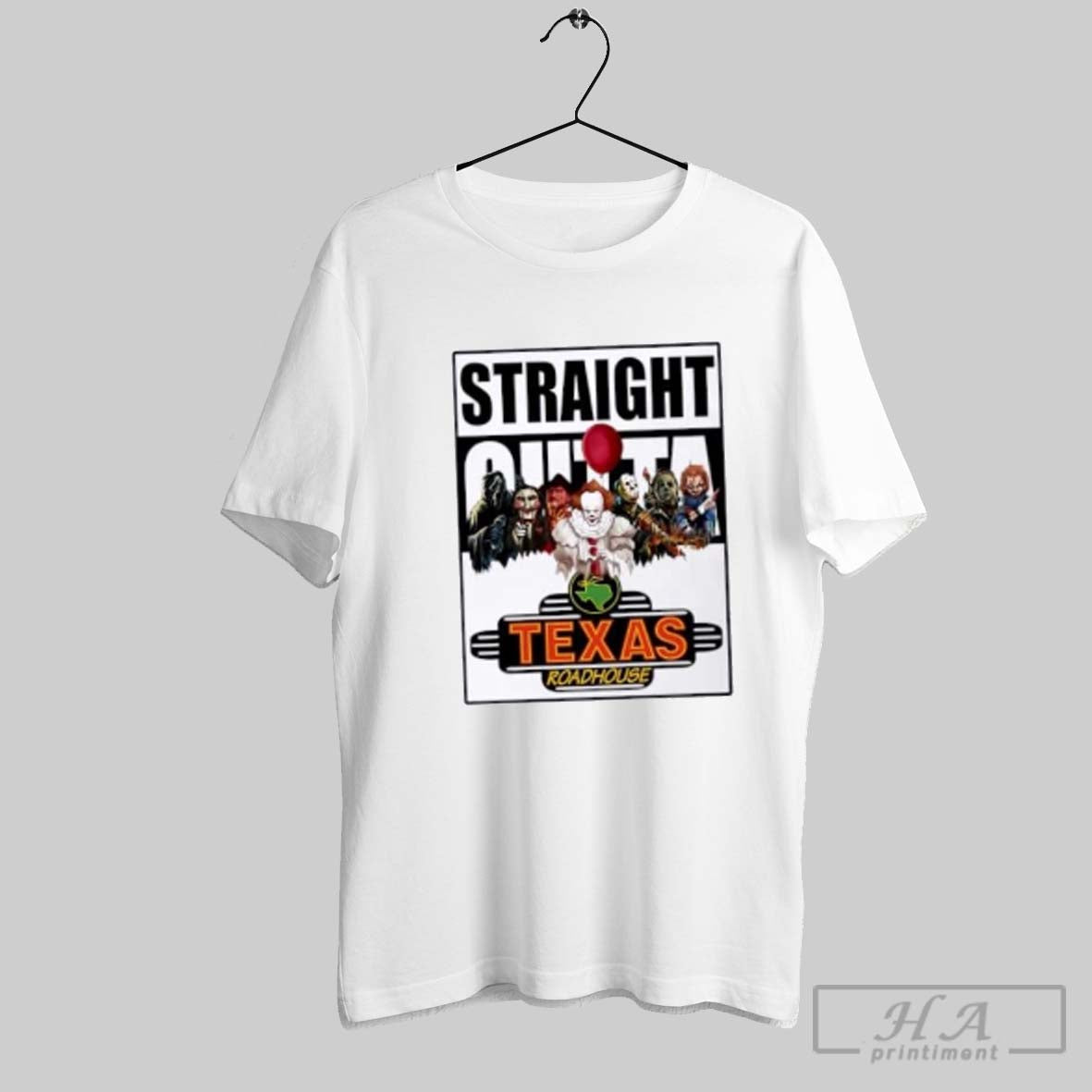 Straight Outta Texas Roadhouse Horror Movies Halloween Shirt Classic