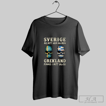 Sverige Ar Mitt Hem Nu Grekland Finns I Mitt Blod Long Sleeve Stylish